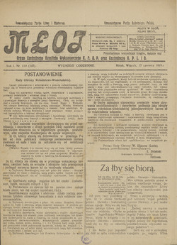 1919 m. birželio 17 d. laikraščio „Młot“, Lietuvos ir Baltarusijos komunistų partijos centrinio komiteto organo, numeris.