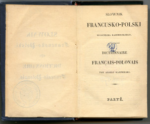 Slownik francusko-polski=Dictionnaire français-polonais. Kazimirski de Biberstein. 1839