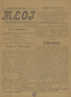 1919 m. Vilniuje leisto laikraščio „Młot“, Lietuvos ir Baltarusijos komunistų partijos centrinio komiteto organo, numeris.
